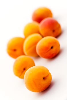 Apricots ,on white