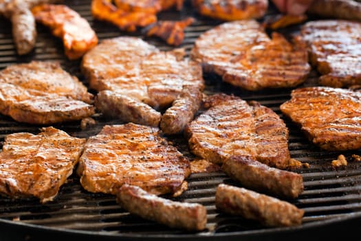 Grill with meat