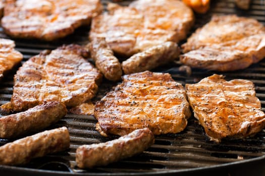 Grill with meat