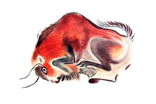 bull in prehistoric style