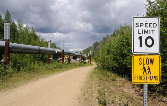 Trans Alaska Pipeline with Permafrost Stablizing Heat Exchangers