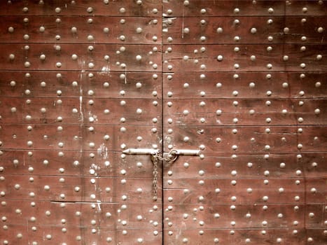 Old wooden gate door