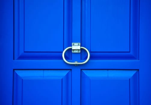 Blue door handle