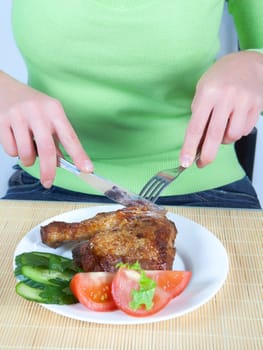 preparing salad