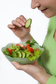 preparing salad