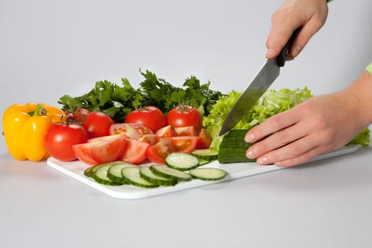 preparing salad