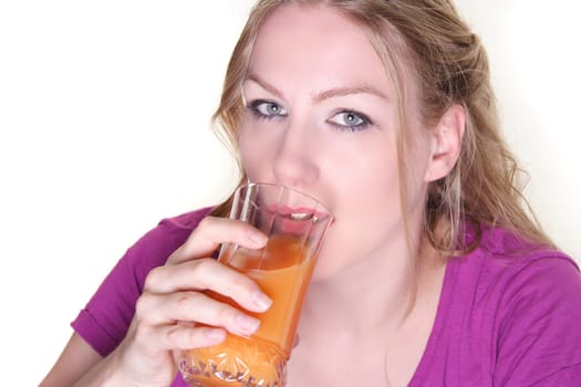 Woman drinking juice