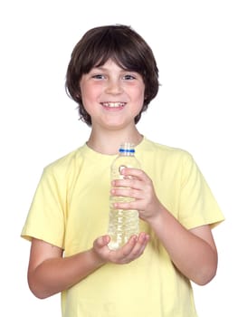 Adorable child with bottled water