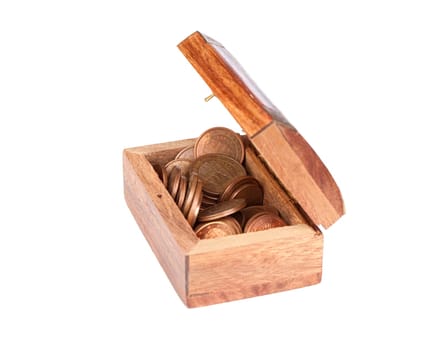 Coffer wooden open