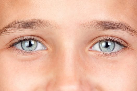Pretty girl with beautiful blue eyes