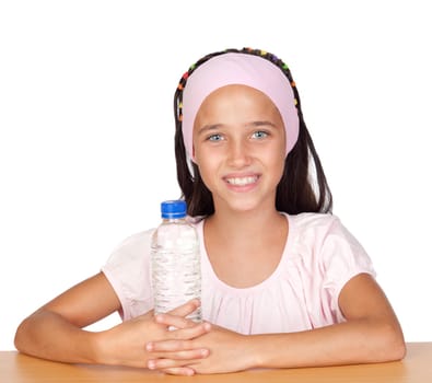 Funny child with water bottle