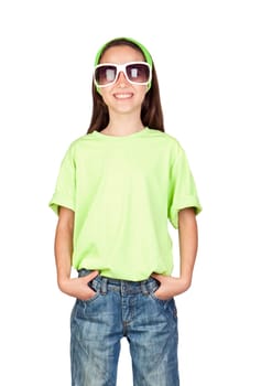 Adorable little girl with funny sunglass
