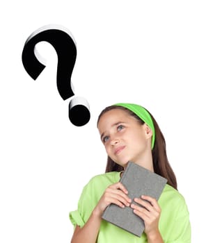 Adorable little girl questioning somethi