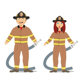couple in fireman suit