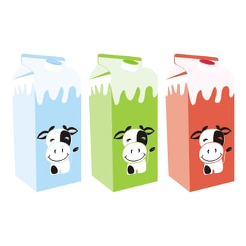 isolated milk carton boxes