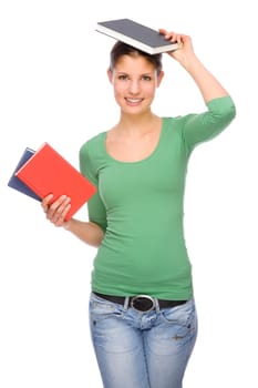 Schoolgirl with books
