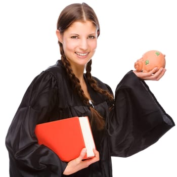 Lawyer with lucky pig
