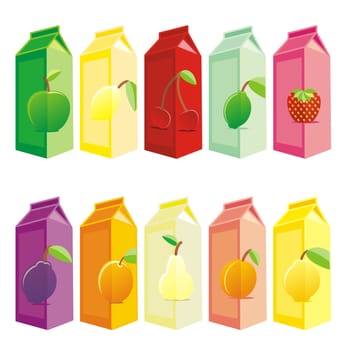 isolated juice carton boxes