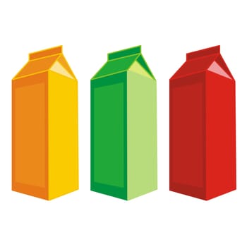 isolated juice carton boxes