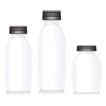 isolated milk glass bottles