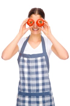 Woman with cooking apron
