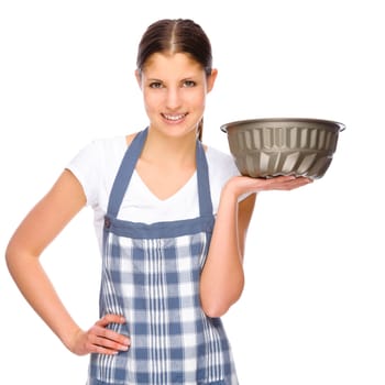 Woman with cooking apron