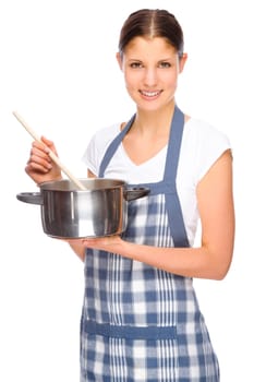 Woman with cooking apron