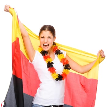 Woman with the German flag