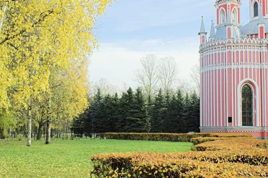 Chesmenn Orthodox Church in Saint Petersburg, Russia. English-style Gothic.