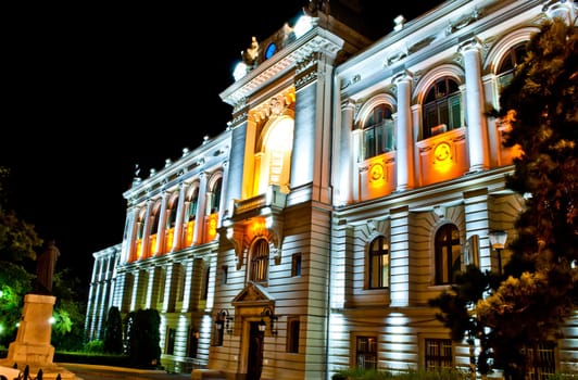 Cuza University by night, Iasi, Romania