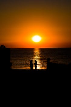 Coastline sunset