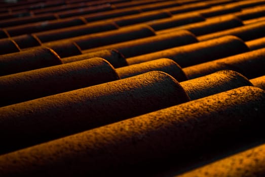 Terracotta roof tiles