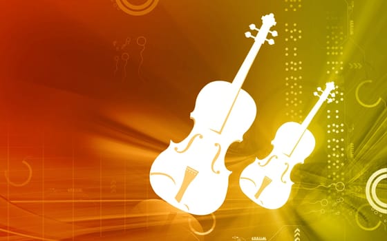 Illustration of a violin with music note