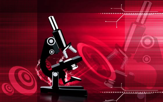 Illustration of a black microscope