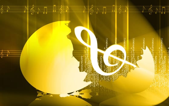 eggshell with music notes
