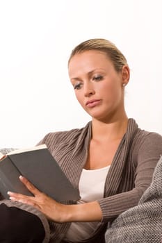 Woman reading book 010910-1