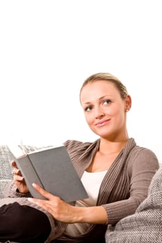 Woman reading book 010910-3