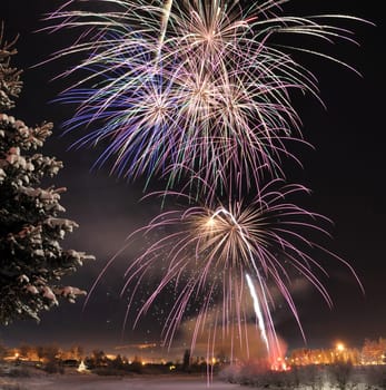 Arctic Solstice Fireworks