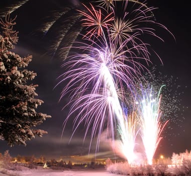 Arctic Solstice Fireworks
