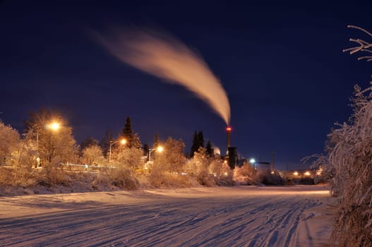 Arctic Power in Winter at Night