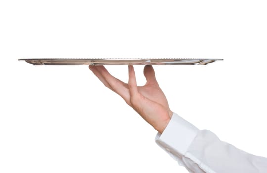 Waiter with tray