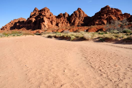 Sandstone Hills above a wash in Valley of Fire State Park