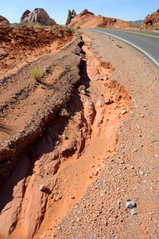 Erosion of Roadbed Valley of Fire State Park