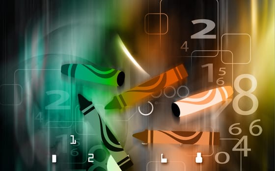 Illustration of crayons