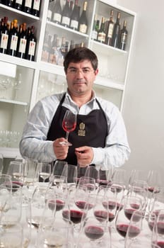 Winemaker tasting wine