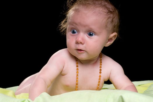 Baby girl with blue eyes