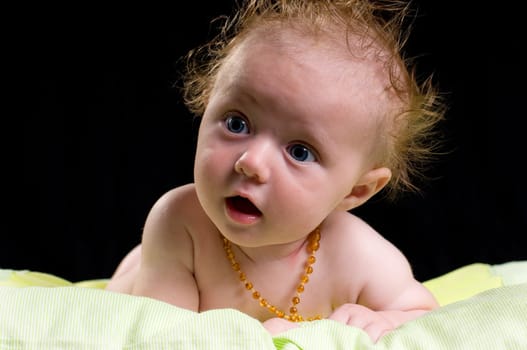 Baby girl with blue eyes