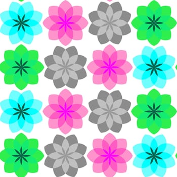 colored flowers seamless pattern 3