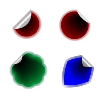 stickers on white background