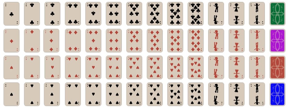 complete set of kids playing cards